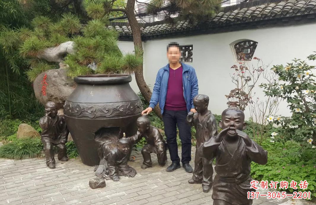 绵阳园林司马光砸缸铜雕