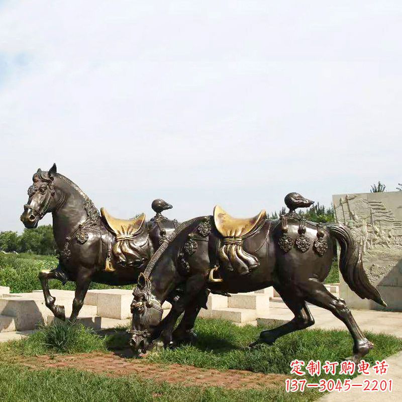绵阳战马群公园景区动物情景雕塑