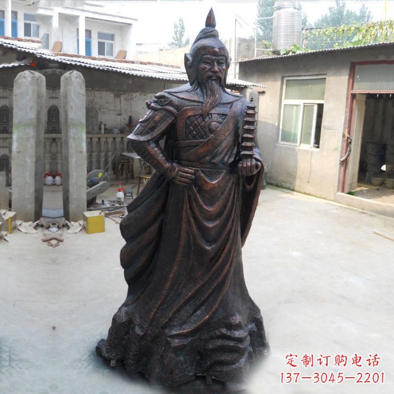 绵阳战神托塔天王李靖铸铜雕塑