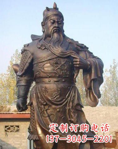 绵阳站立的关公铜像