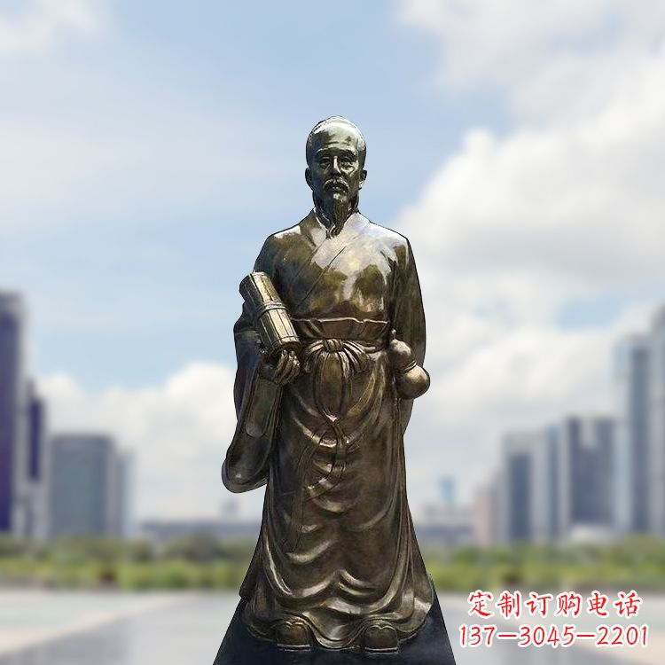 绵阳张仲景仿铜玻璃钢雕塑