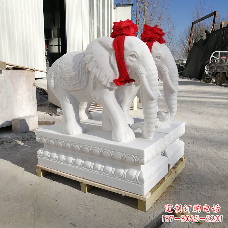 绵阳招财大象石雕摆门口