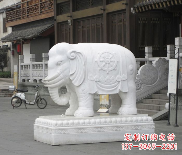 绵阳招财动物汉白玉大象石雕