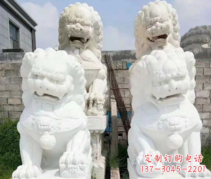 绵阳招财动物汉白玉狮子石雕