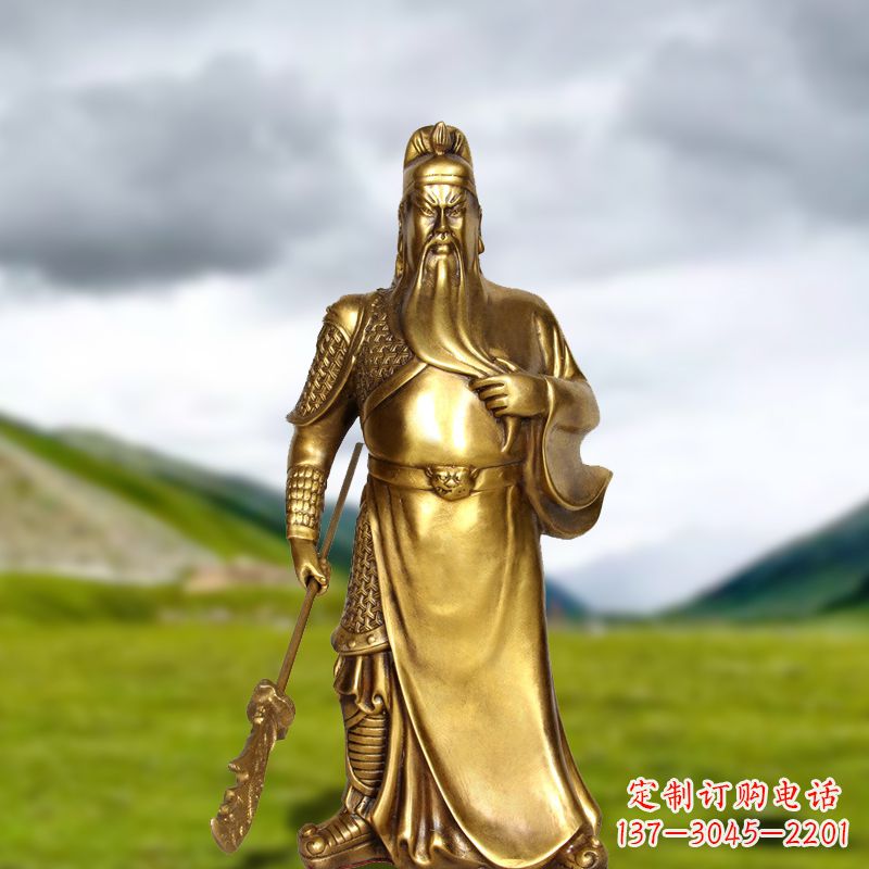 绵阳招财关公铜雕像