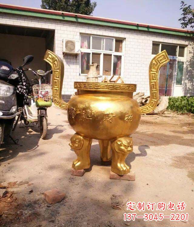 绵阳招财进宝香炉寺庙铜雕