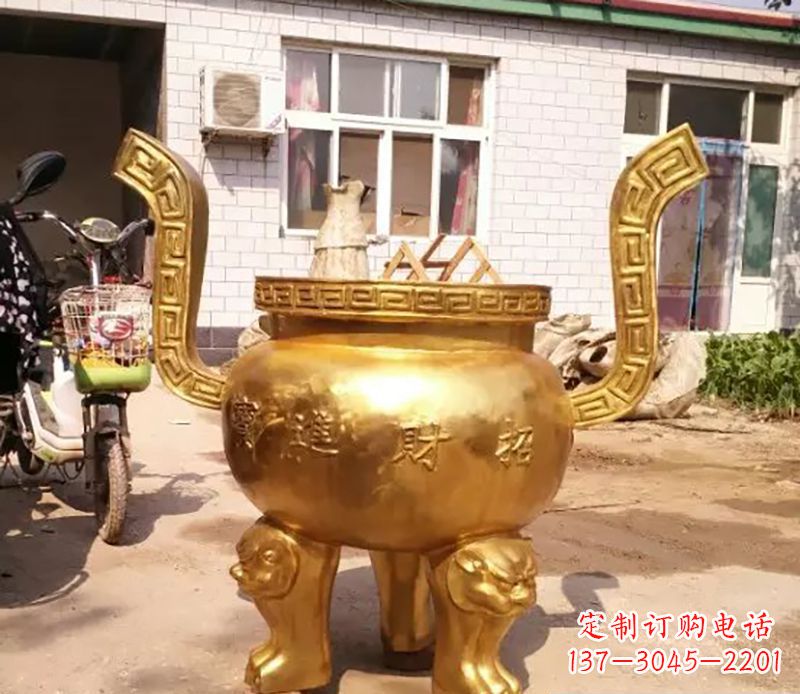 绵阳招财进宝香炉铜雕