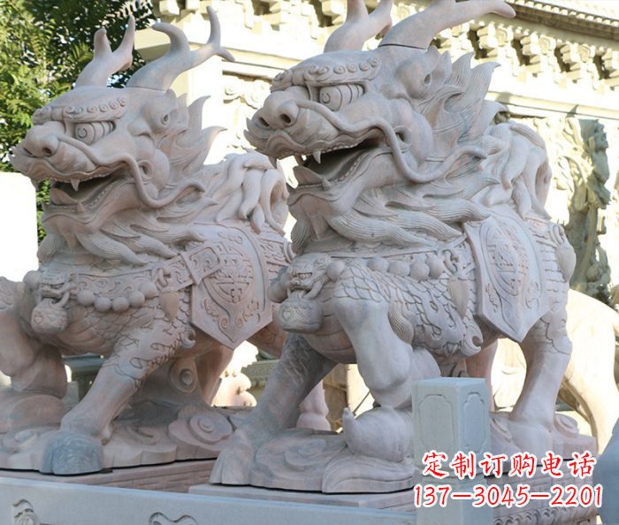 绵阳招财瑞兽麒麟石雕 (2)