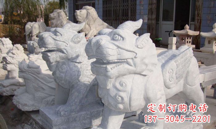 绵阳招财神兽大理石貔貅石雕