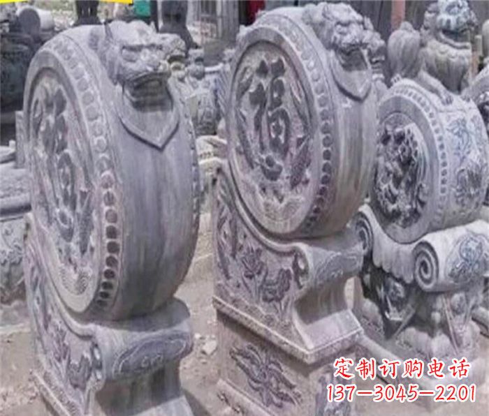 绵阳招财石门墩仿古抱鼓石