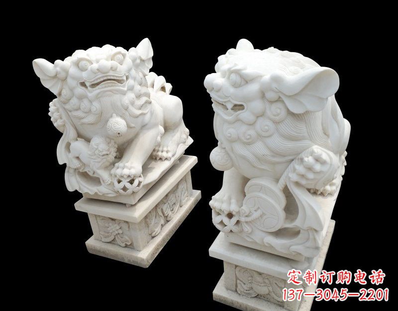 绵阳招财献钱狮子石雕