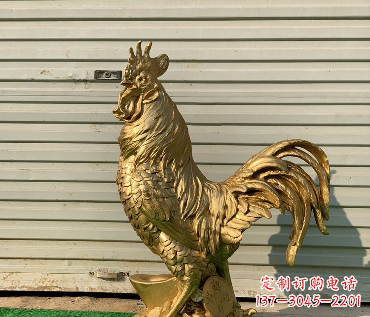 绵阳招财元宝公鸡铜雕