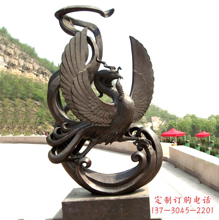 绵阳中国古代神话中的创世神朱雀景观铜雕