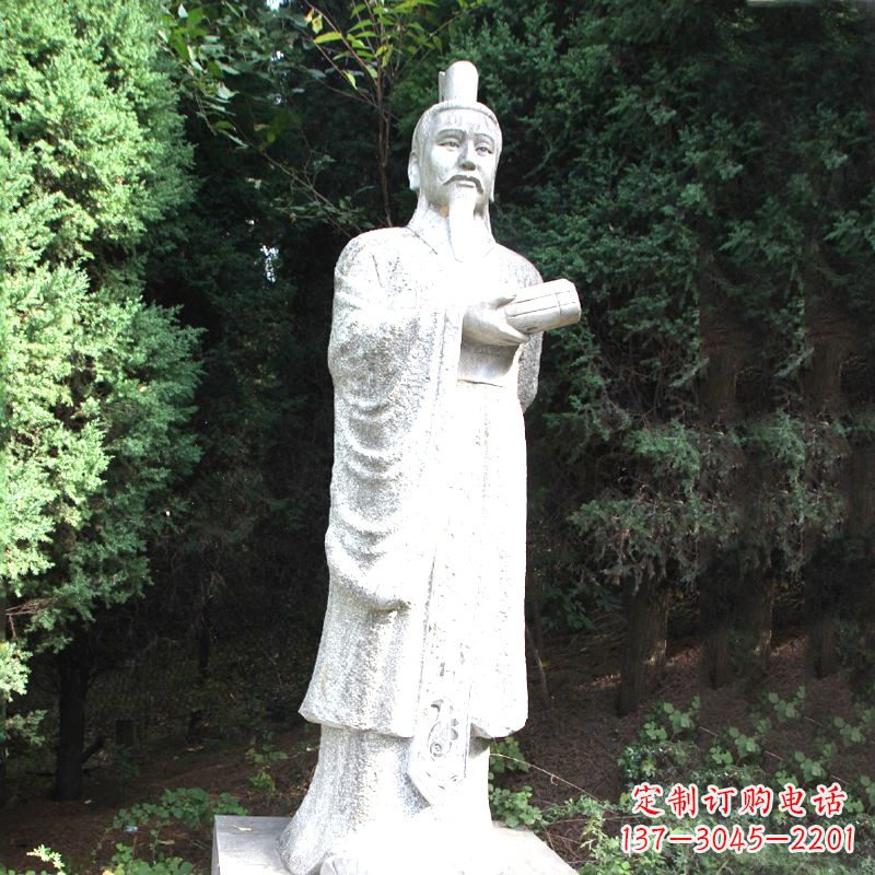 绵阳中国古代著名帝王汉文帝刘恒汉白玉石雕塑像