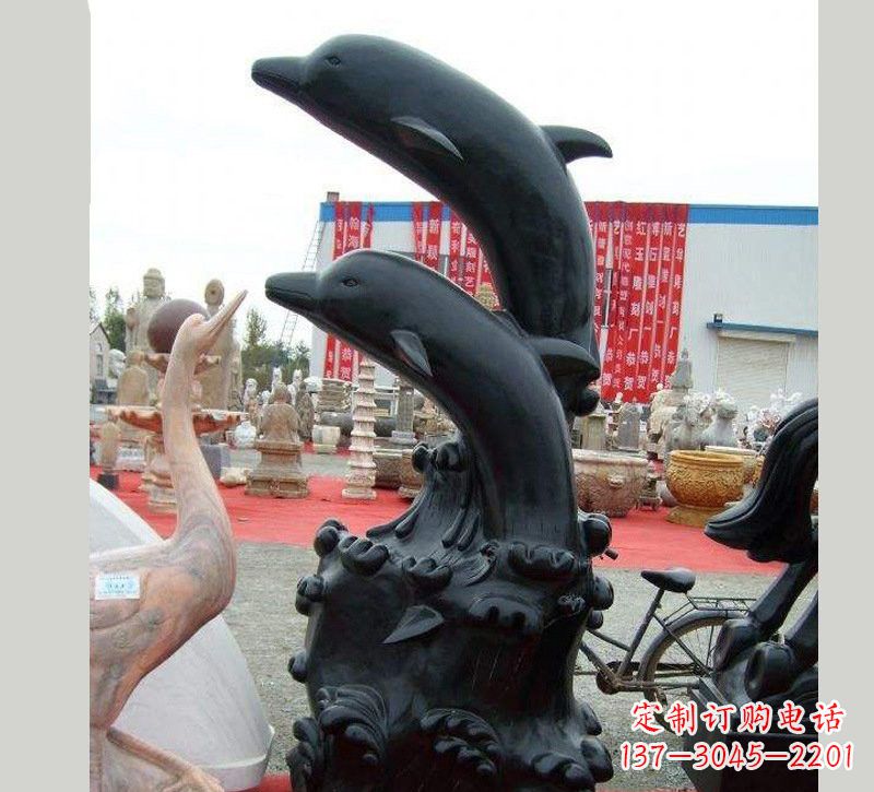 绵阳中国黑海豚石雕