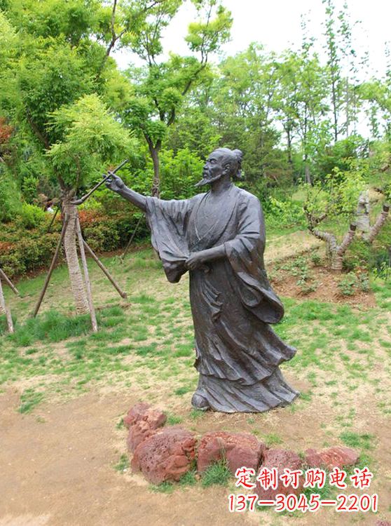 绵阳中国历史名人唐代著名绘画大师吴道子铜雕塑