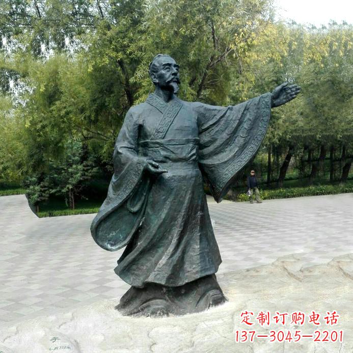 绵阳中国历史名人战国时期儒家学派的代表人物荀子铜雕像