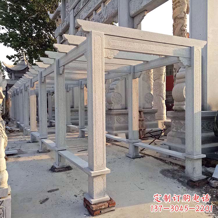绵阳中式石雕花架长廊