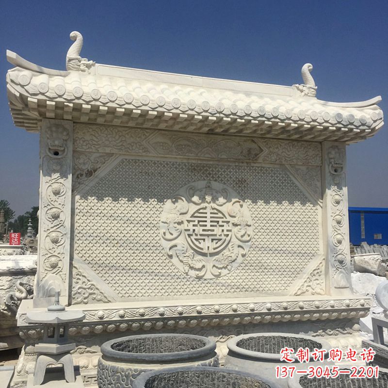 绵阳中式庭院影壁石雕-中国古建大门萧墙