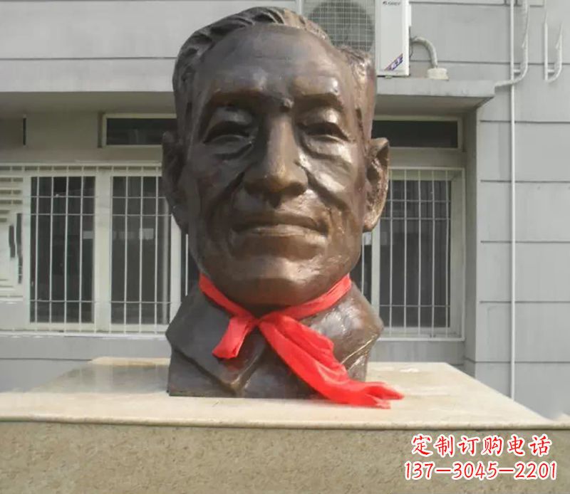 绵阳朱宪彝校园名人头像铜雕
