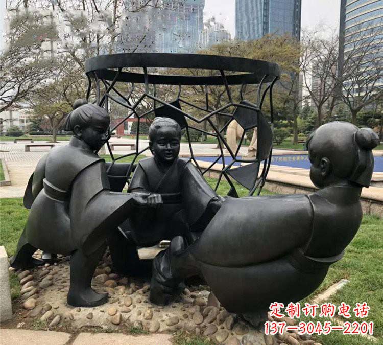 绵阳铸铜公园司马光砸缸儿童雕塑