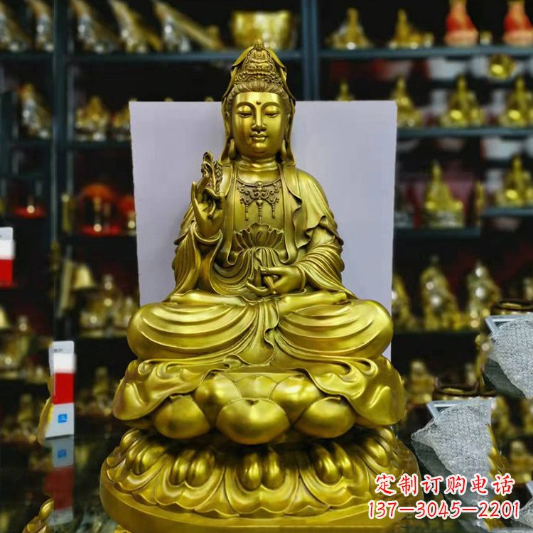 绵阳铸铜观音菩萨佛像雕塑