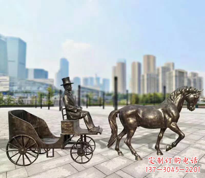 绵阳铸铜广场马车雕塑