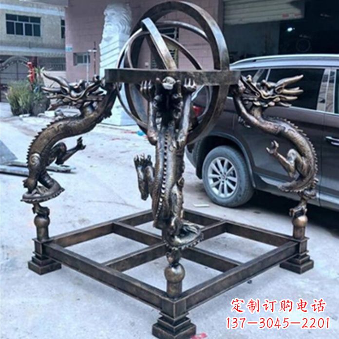绵阳铸铜浑天仪景观雕塑摆件