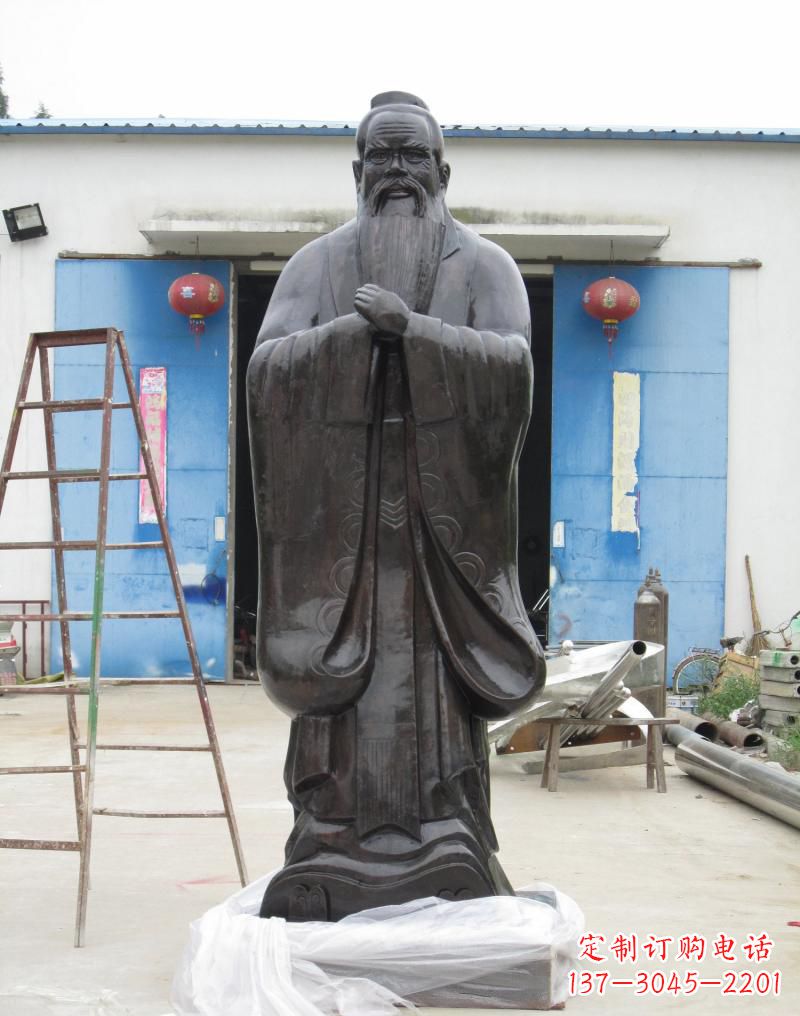 绵阳铸铜孔子摆件