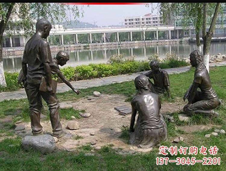 绵阳铸铜老师和学生雕塑