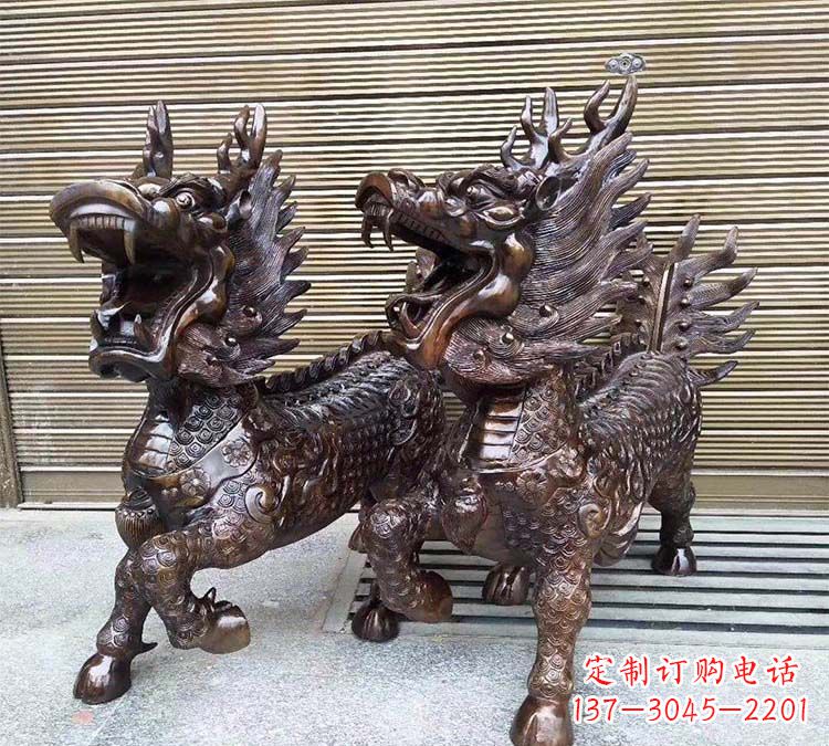 绵阳铸铜立式麒麟