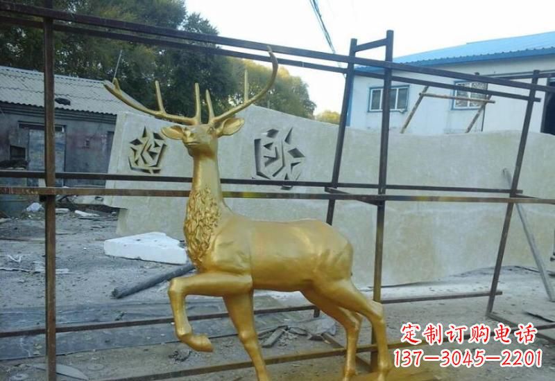 绵阳铸铜梅花鹿雕塑