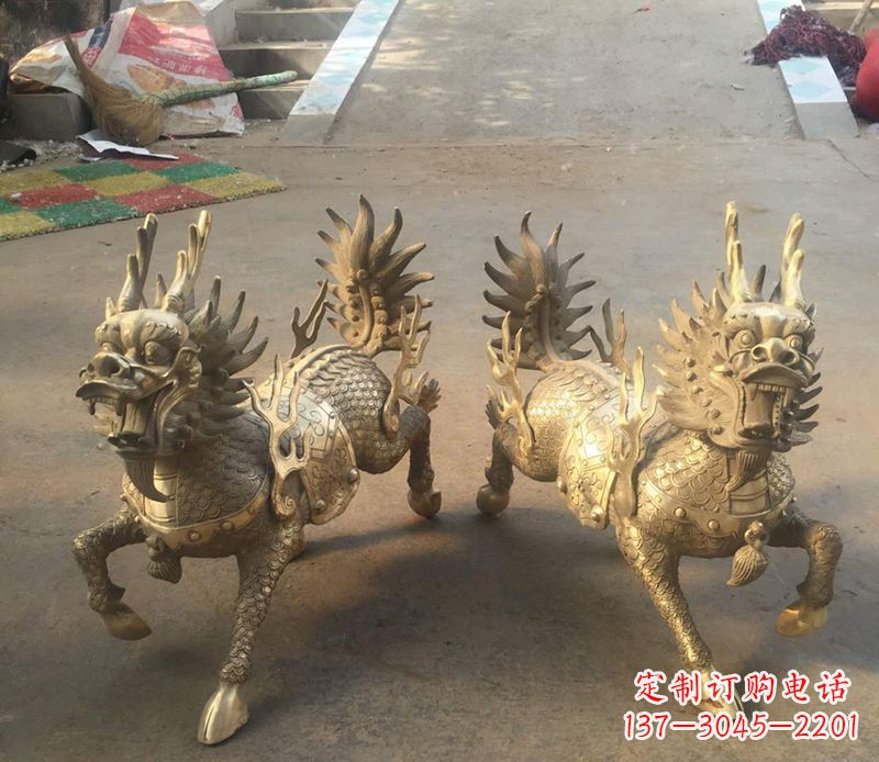 绵阳铸铜麒麟雕塑 (2)