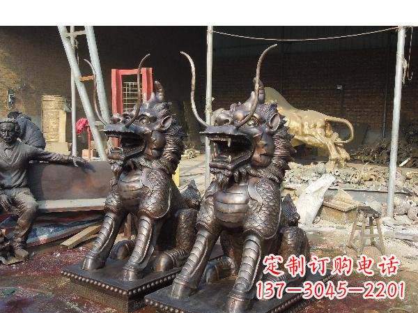 绵阳铸铜麒麟雕塑2221