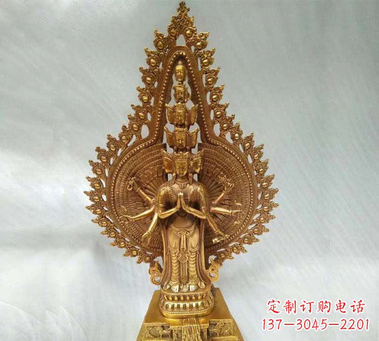 绵阳铸铜千手观音寺庙佛像