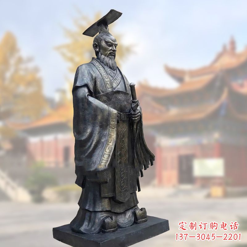 绵阳铸铜秦始皇铜雕塑像
