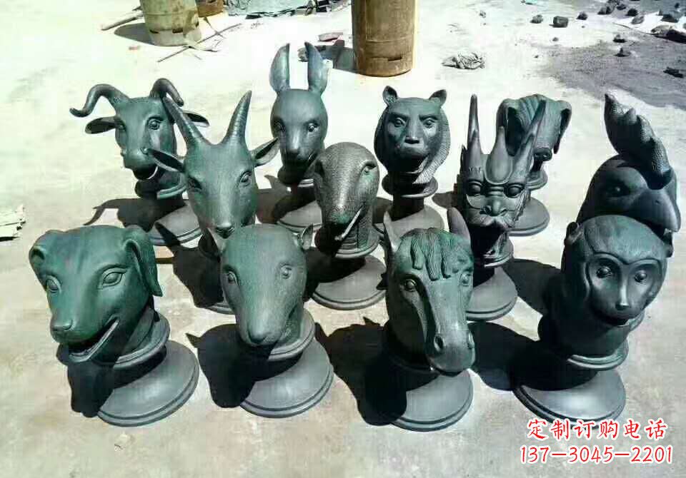 绵阳铸铜十二生肖动物雕塑