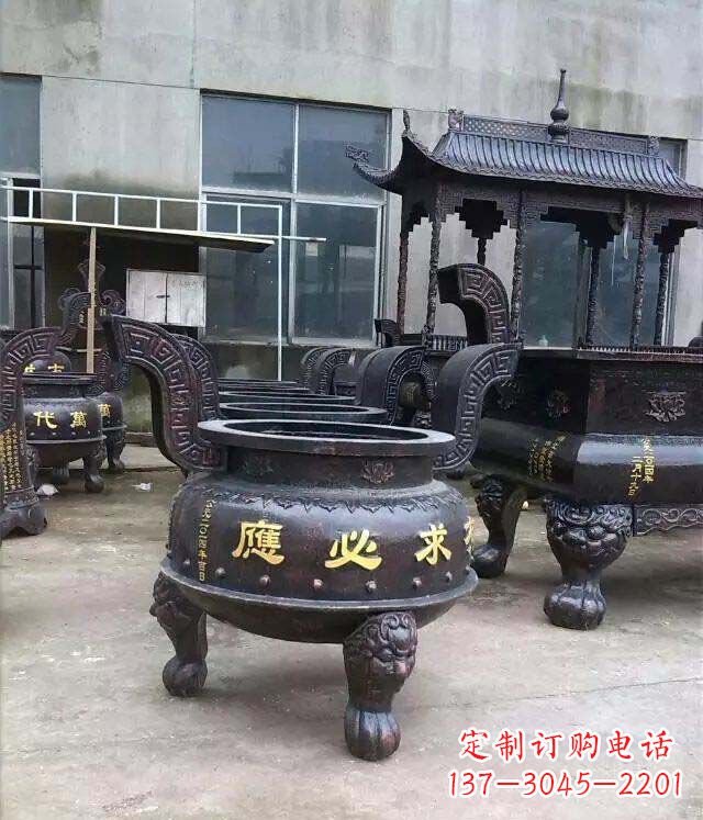 绵阳铸铜寺庙香炉铜雕