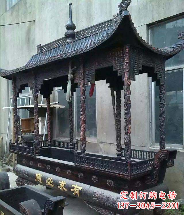 绵阳铸铜寺庙香炉铜雕 (2)