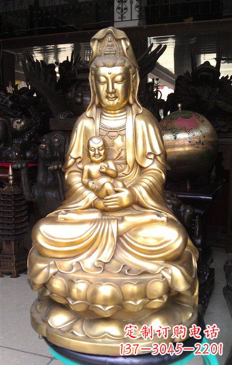 绵阳铸铜送子观音雕塑