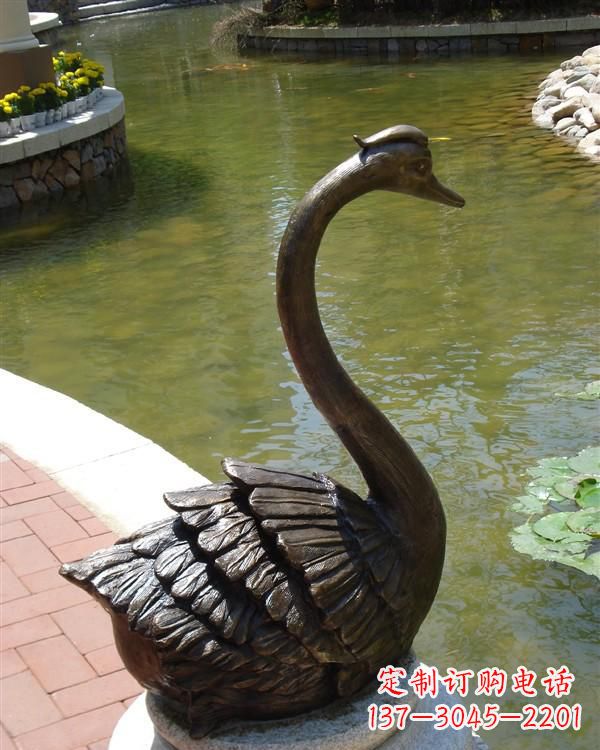 绵阳铸铜天鹅喷泉雕塑 (2)