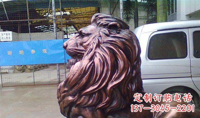绵阳紫铜西洋狮子铜雕 (2)