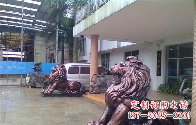 绵阳紫铜西洋狮子铜雕
