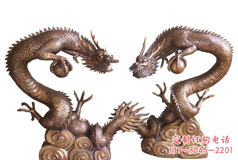 绵阳紫铜铸双龙戏珠