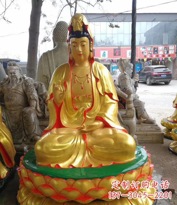 绵阳宗教庙宇玻璃钢观音菩萨雕像
