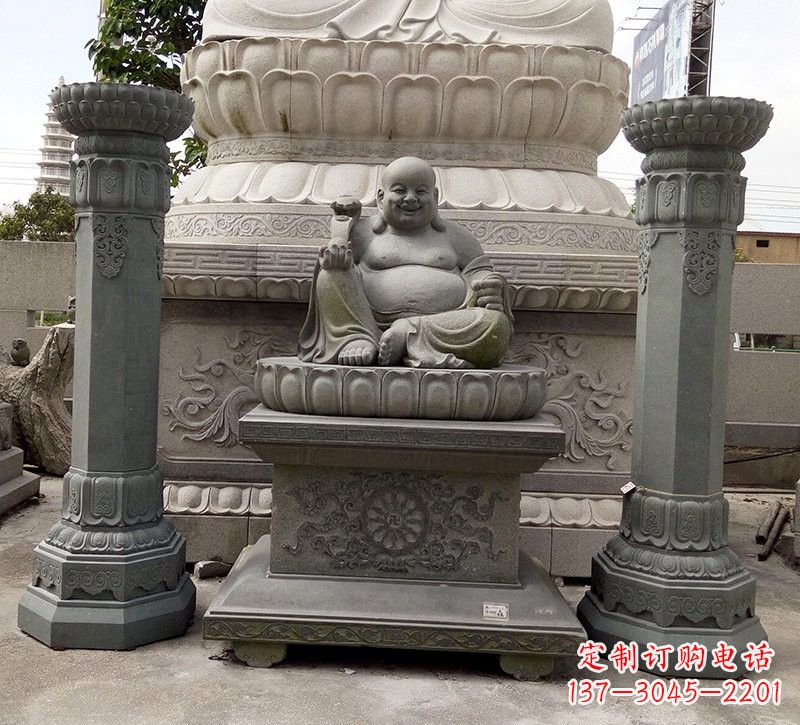 绵阳宗教庙宇如意弥勒佛石雕
