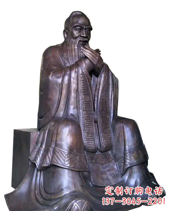 绵阳作揖孔子青铜像