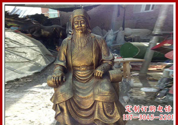 绵阳坐式成吉思汗铜雕