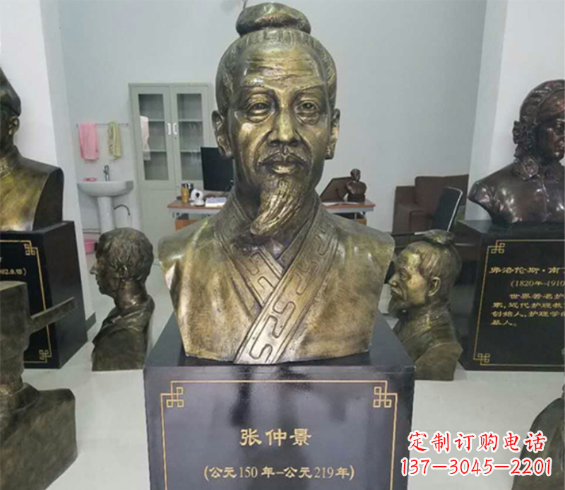 绵阳张仲景半身像铜雕