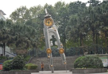 绵阳圆规雕塑-不锈钢广场创意圆规雕塑